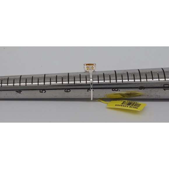 Chuck Clemency Yellow Citrine Gemstone Ring Solitaire Sterling Silver 925 Size 7 - Picture 16 of 16